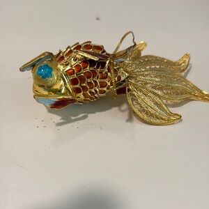 Gold and Red Decorative Fish Ornament
